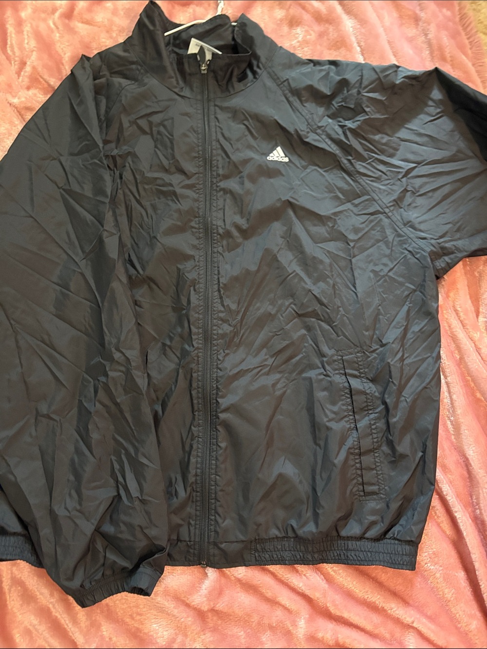 adidas Black Full-Zip Men’s Windbreaker Jacket